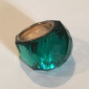 Rare Swarovski Crystal Emerald Cocktail Ring